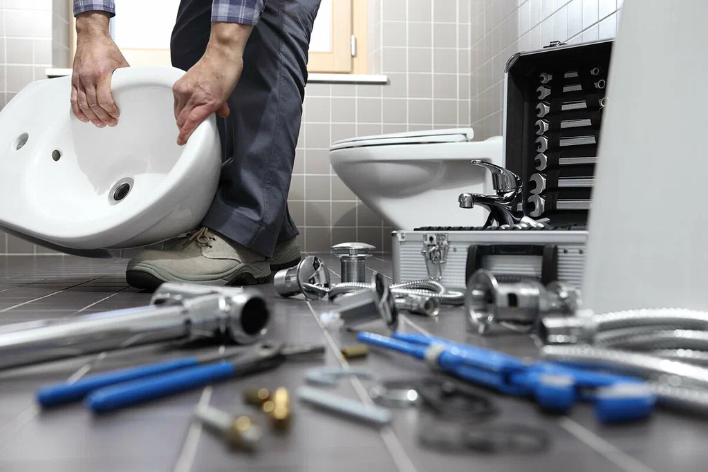 Plumbing tools prepared for a bathroom repair in Thornton